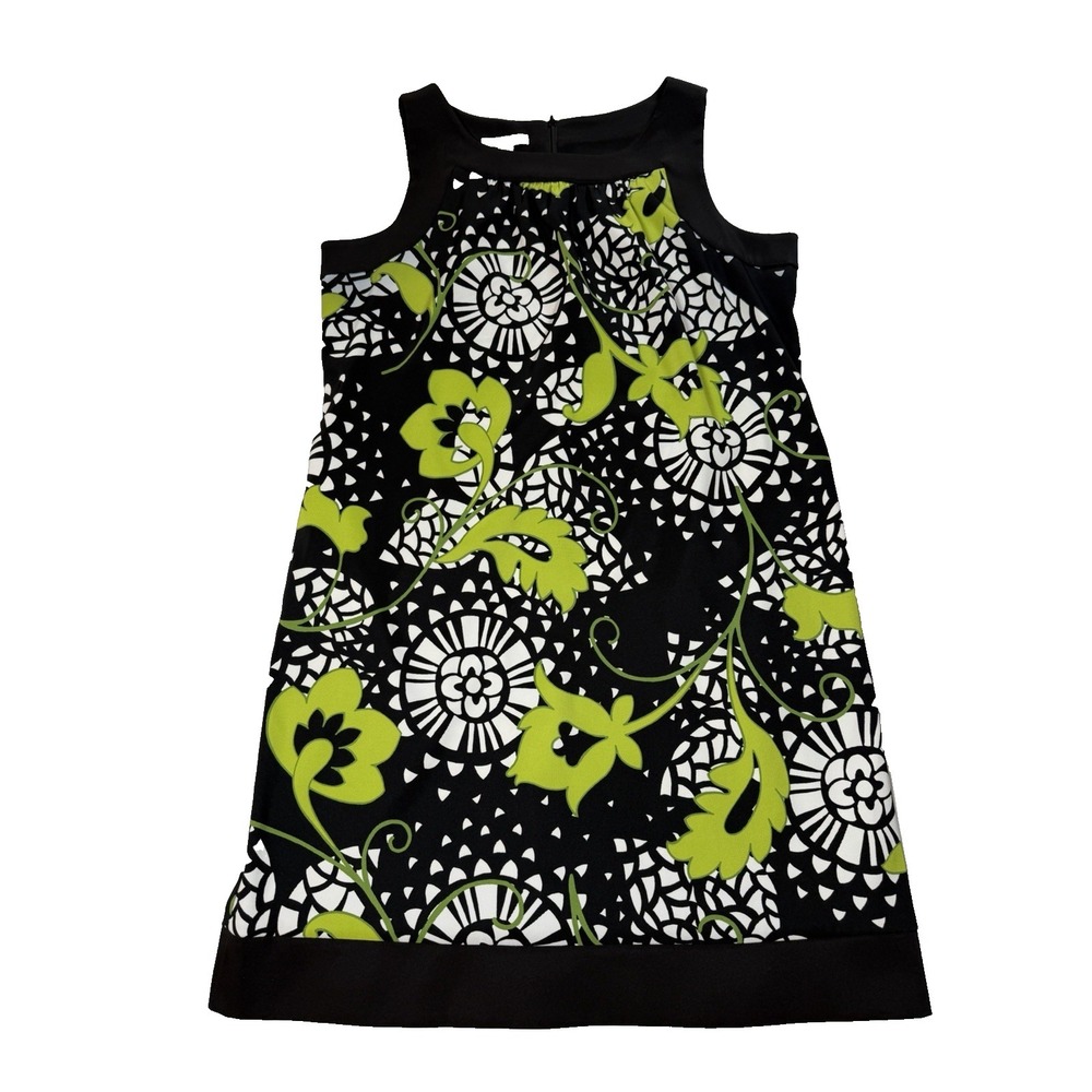 DRESSBARN Women's 16 Mod Floral Sleeveless Sheath Dress Size - Picture 2 of 13